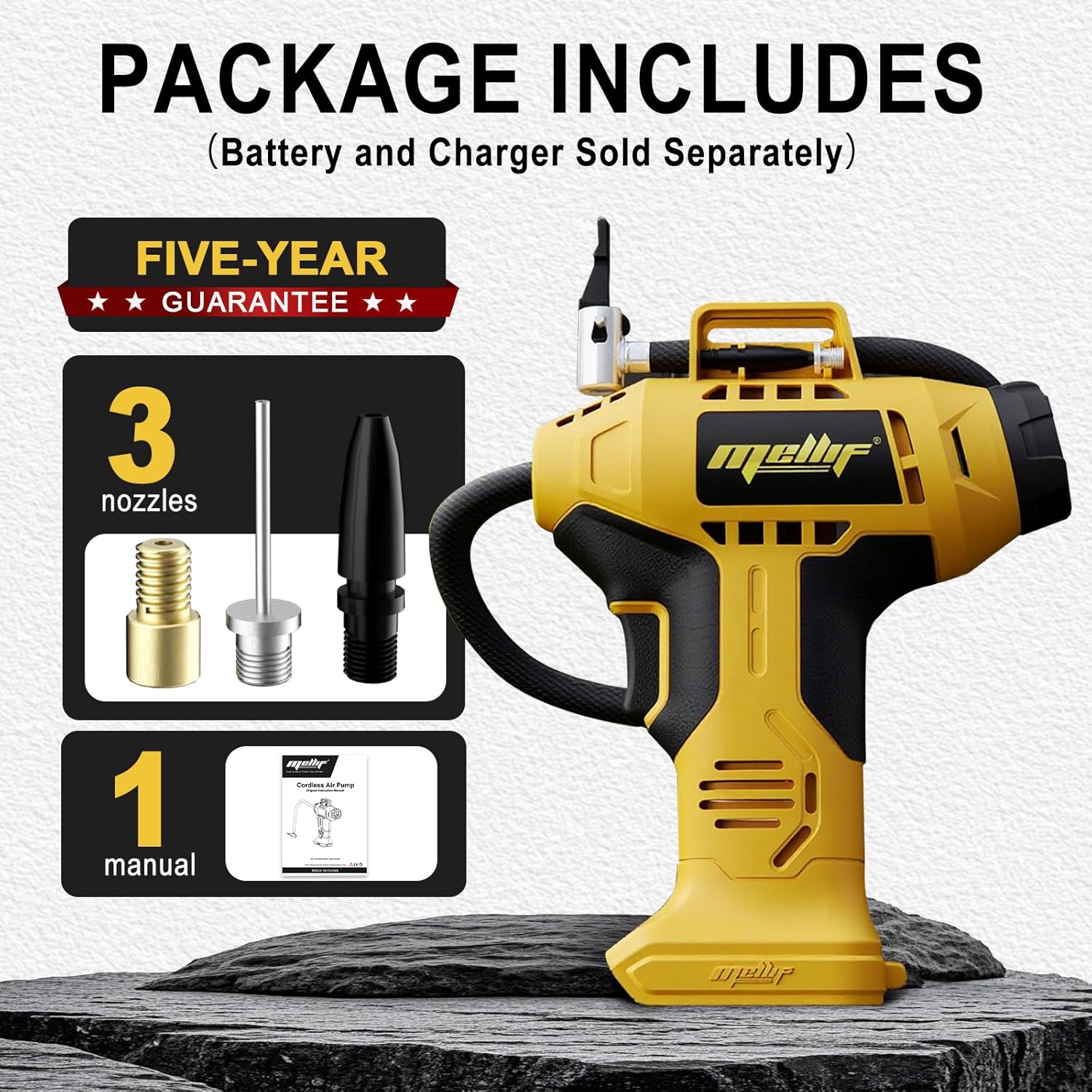 Cordless Air Pump 20V Battery - Gonfleur de pneus 160 PSI compatible