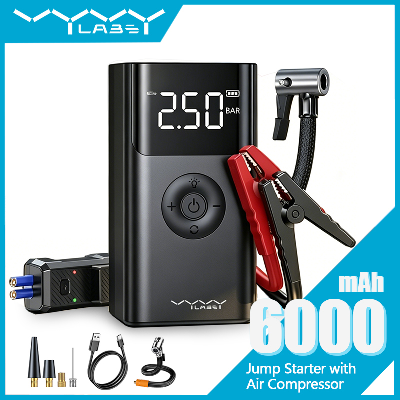 Portable Air Compressor 12V Digital - Démarreur de batterie 3-en-1 Vyvylabs avec