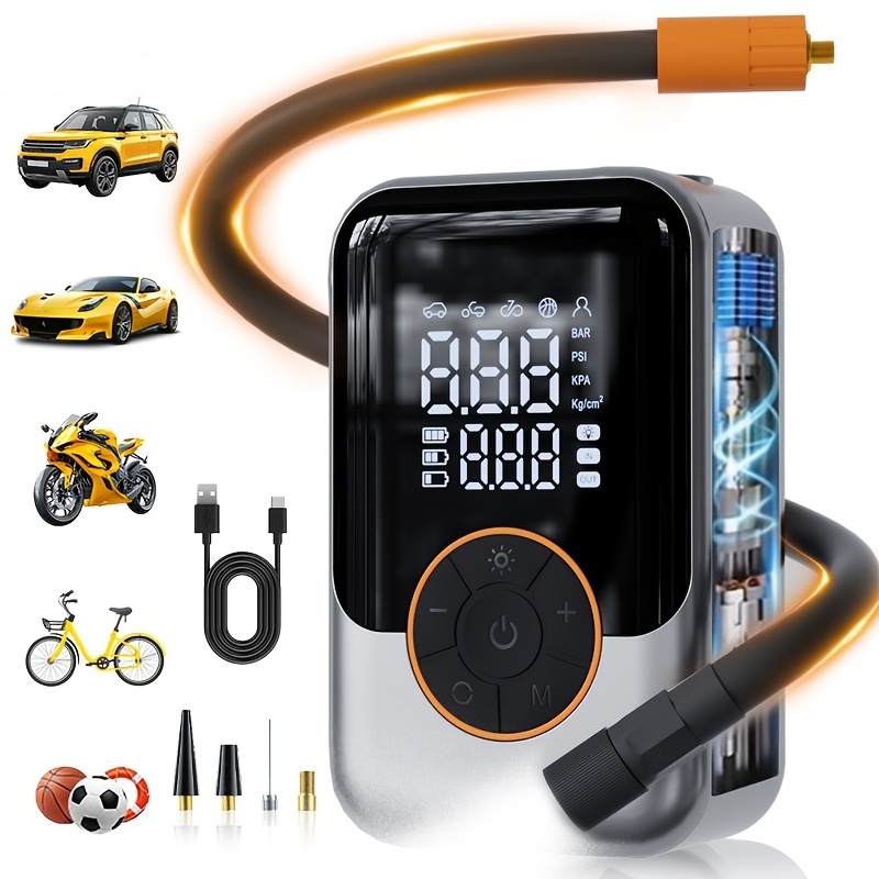 Cordless Tire Inflator 150Psi - Compresseur d'air portable pour gonfler les