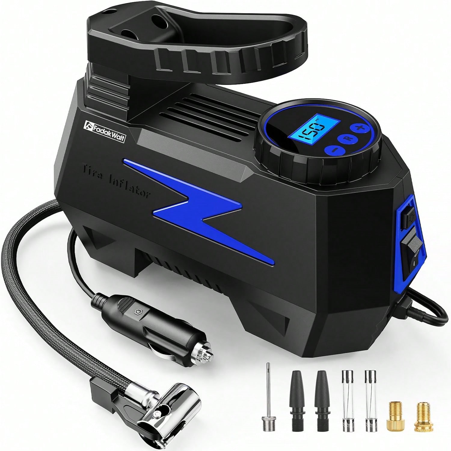 Portable Air Compressor 12V Digital - Compresseur d’air portatif pour voiture, 12