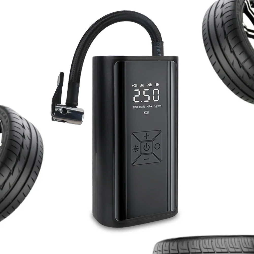 Digital Tire Pressure Gauge Rechargeable - Compresseur d'air portable avec écran LCD