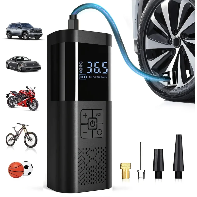 Cordless Tire Inflator 150Psi - Compresseur d'air portable pour voiture, 3