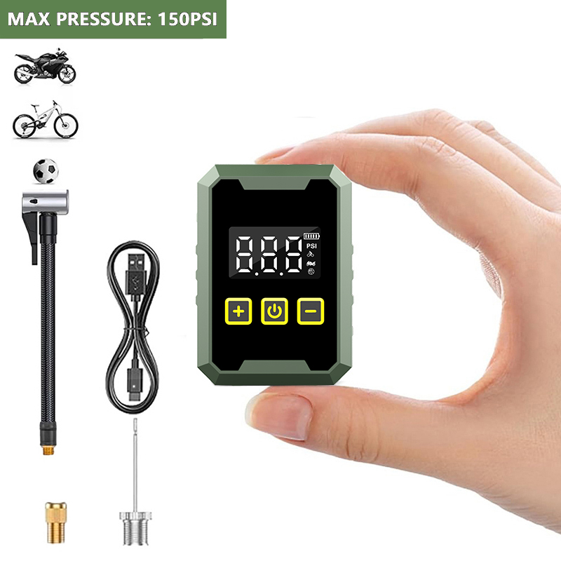 Digital Tire Pressure Gauge Rechargeable - Mini pompe à air 150 PSI,