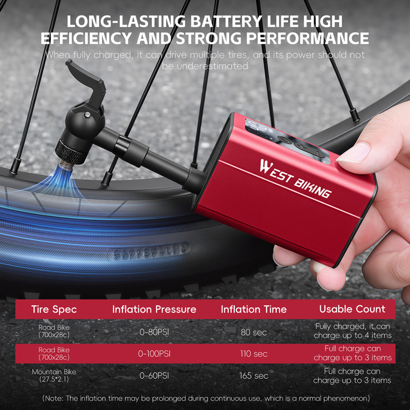 Pompe électrique pour vélo WES - Tire Inflator With Pressure Gauge Auto Stop avis et prix