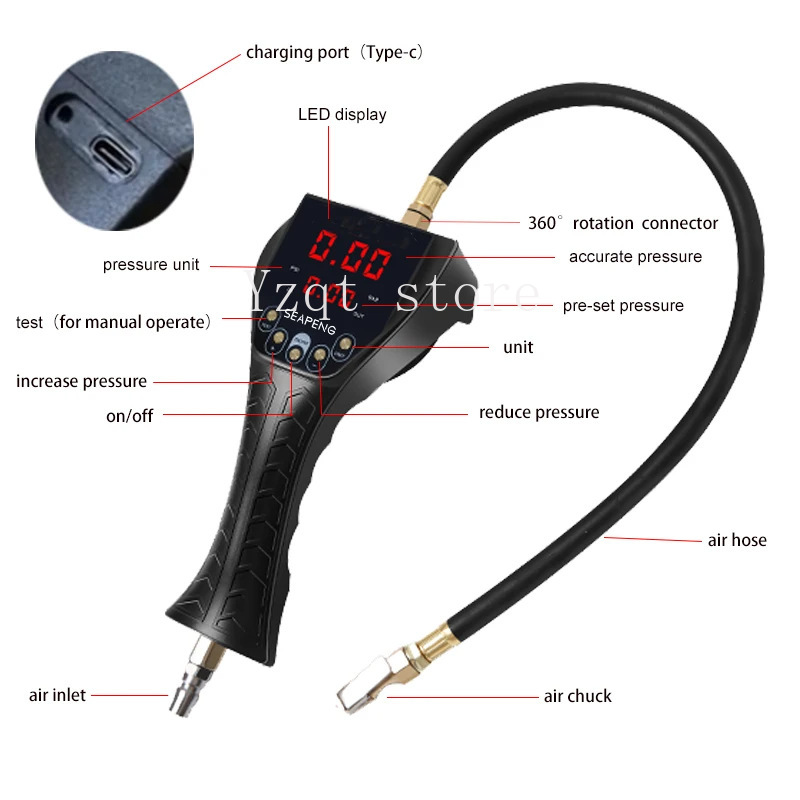 Manomètre numérique de pressio - Digital Tire Pressure Gauge Rechargeable avis et prix
