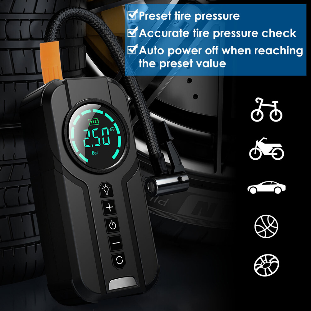 Pompe à air électrique avec éc - Portable Air Compressor 12V Digital avis et prix