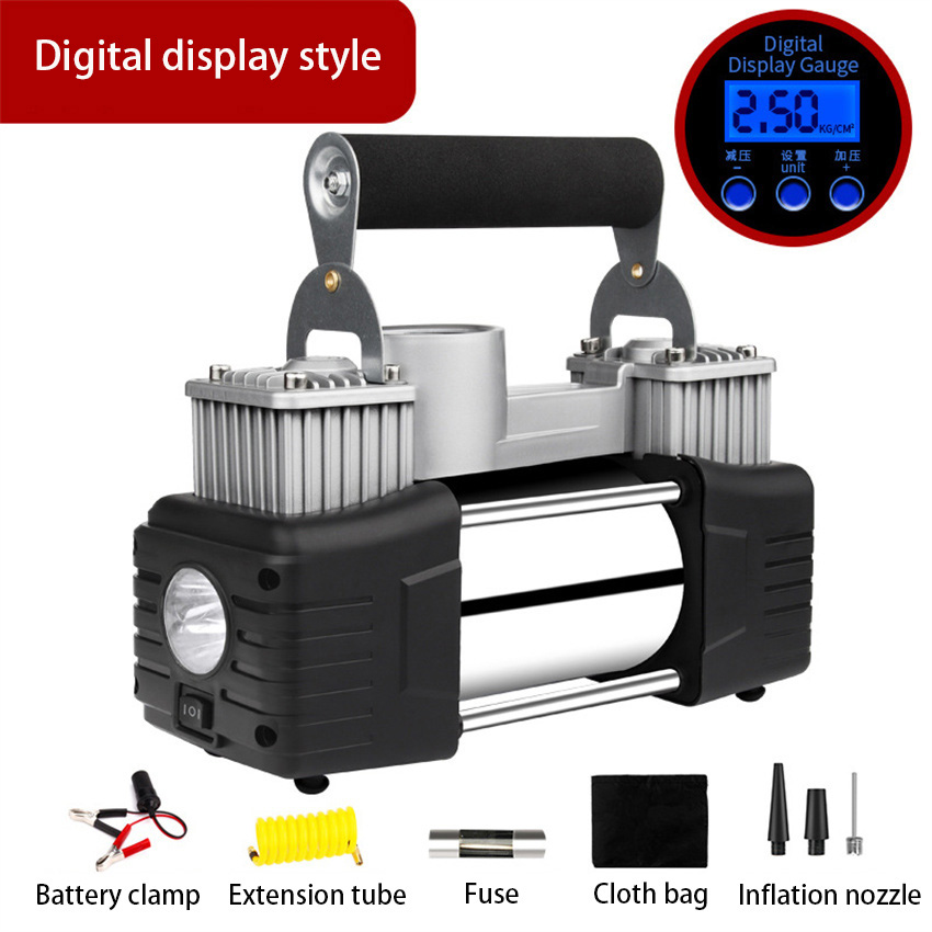 Pompe à air pour voiture 12V h - Tire Inflator Dual Cylinder avis et prix