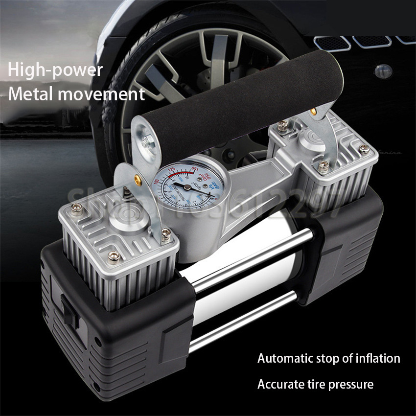 Pompe à air pour voiture 12V h - Tire Inflator Dual Cylinder avis et prix