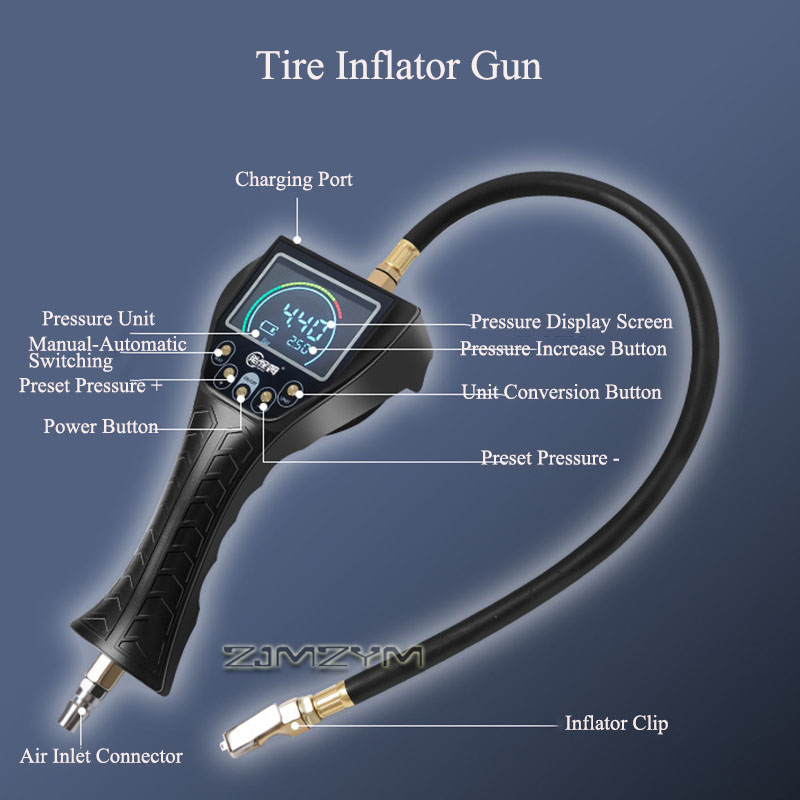 Manomètre numérique portable p - Tire Inflator With Pressure Gauge Auto Stop avis et prix