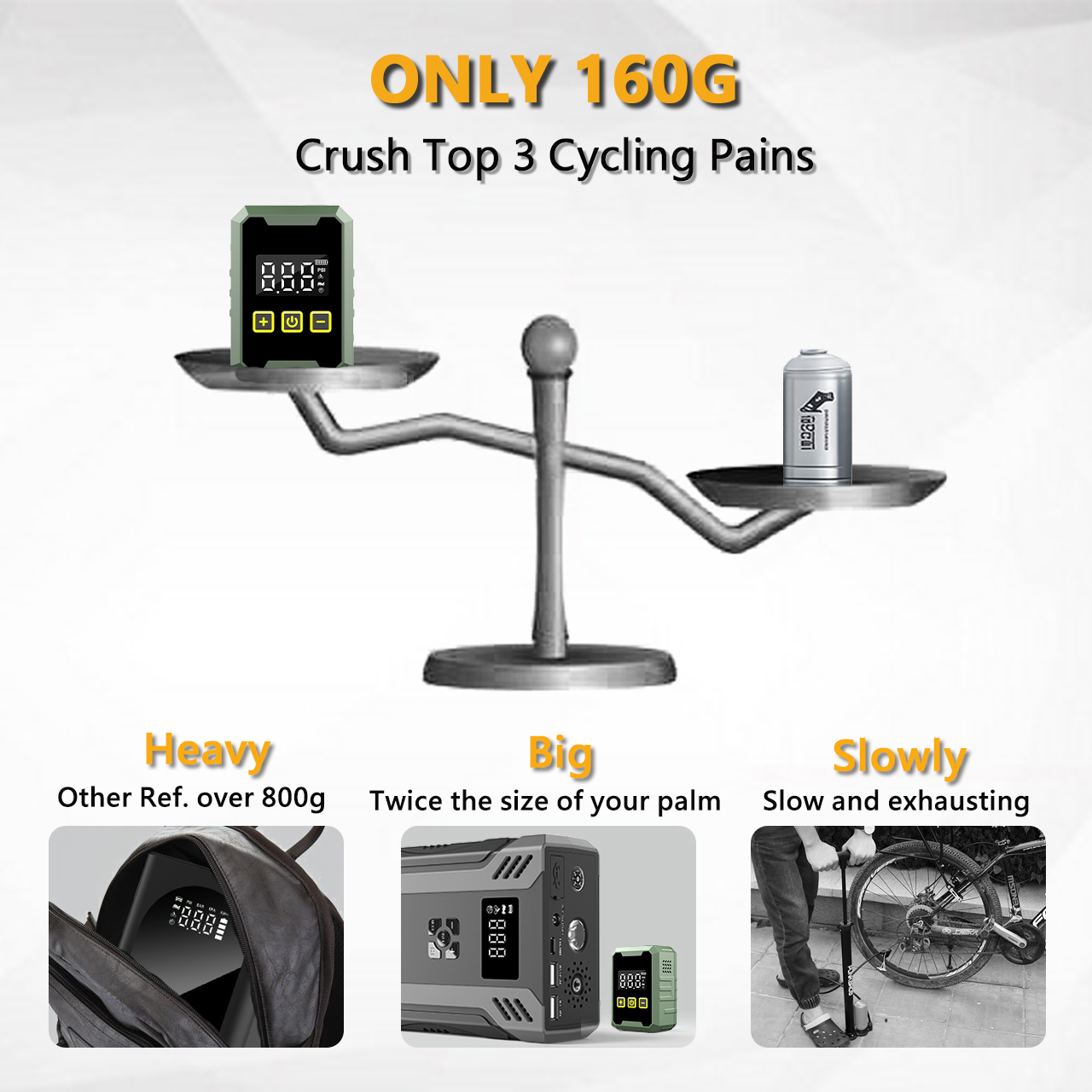 Mini pompe à air 150 PSI, gonf - Digital Tire Pressure Gauge Rechargeable avis et prix
