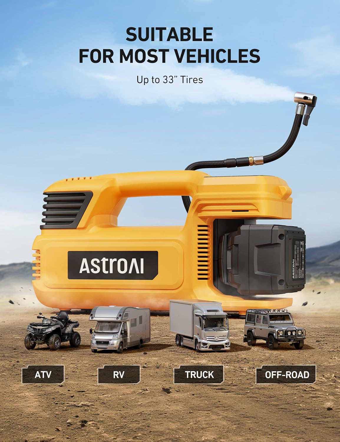 Compresseur d'air portable san - Cordless Tire Inflator 150Psi avis et prix