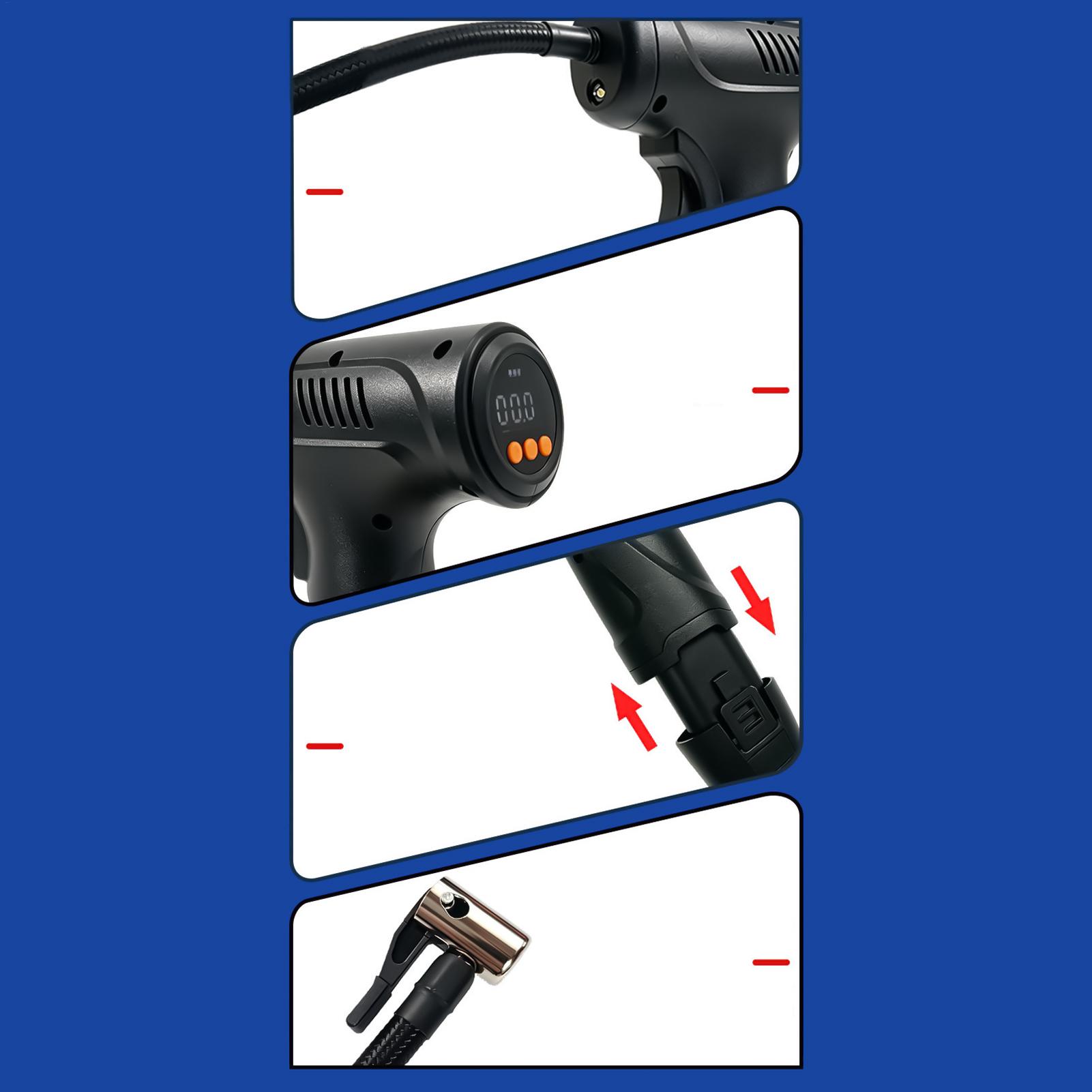 Compresseur d'air portable ave - Digital Tire Pressure Gauge Rechargeable avis et prix