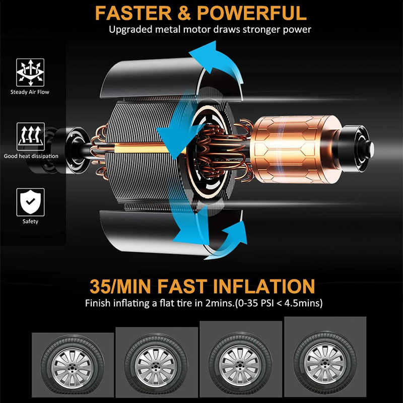 Gonfleur de pneu de voiture Po - Portable Air Compressor 12V Digital avis et prix
