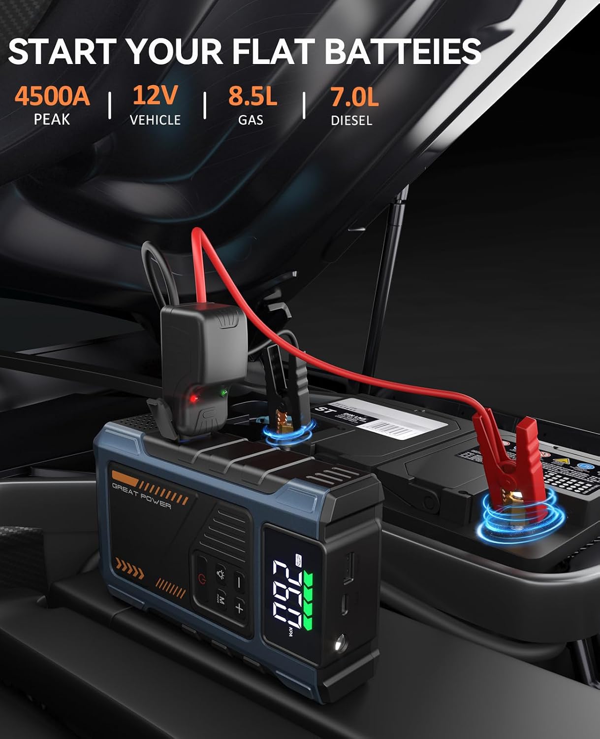Chargeur de batterie de voitur - Portable Air Compressor Jump Starter Combo avis et prix